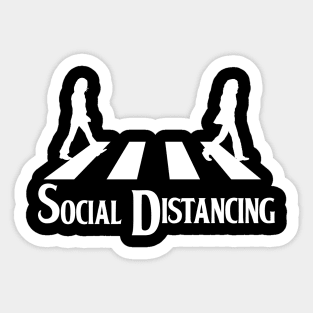The Beatles Social Distancing - White Version. Sticker